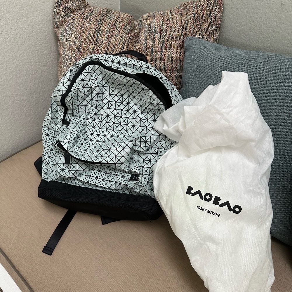 Geometric Patterned Black and White Backpack - Picture 12 of 15